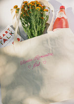 Original Wasi Clothing Embroidered Pink Hopeless Romantica Tote Bag