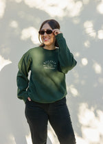 Original WASI Bolivia Embroidered Green Crewneck Sweater