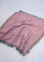 Original Wasi Clothing Bows Pink Printed Woven Blanket 