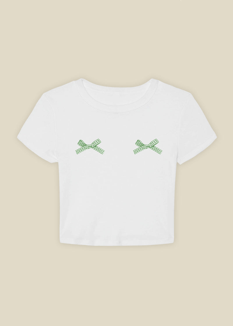 Gingham Bow Baby Tee
