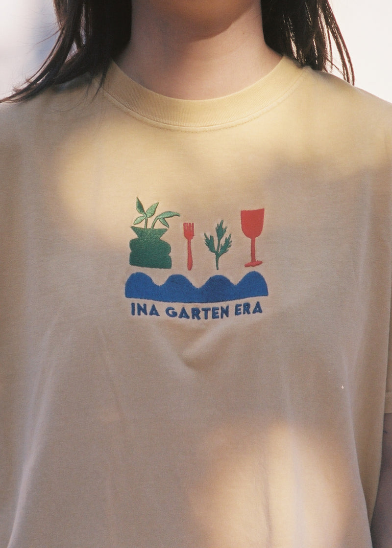 Embroidered Plant Ina Garten Barefoot Contessa Yellow T-Shirt